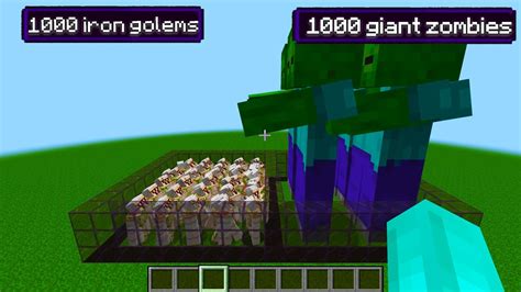 1000 Iron Golems Vs 1000 Giant Zombies Youtube