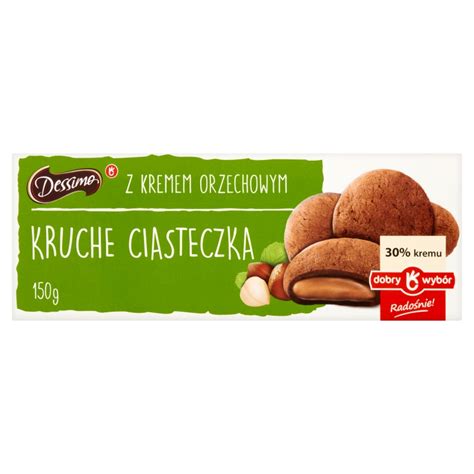 KRUCHE CIASTECZKA Z KREMEM ORZECHOWYM DESSIMO 150 G Dobre Ceny