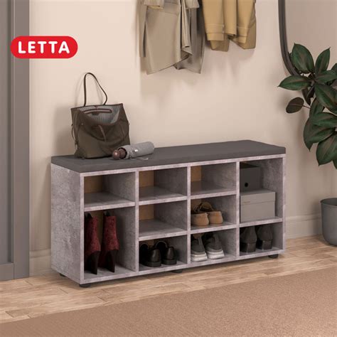 Обувница Letta Ультра большая_Белое тиснение, ЛДСП, 104x30x50 см ...