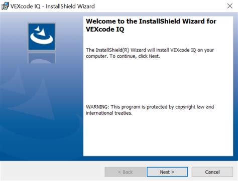 Установка VEXcode IQ в Windows Библиотека VEX