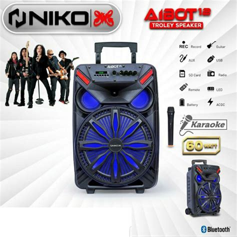 Jual NIKO Speaker Portable Trolley Slank AIBOT 12 Shopee Indonesia