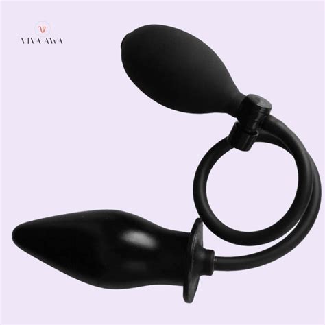 4 Inflatable Plug Silicone Anal Play Black