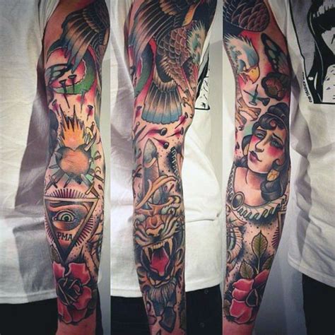 Top 59 Traditional Tattoo Sleeve Ideas [2021 Inspiration Guide] Sleeve Tattoos Traditional