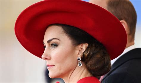 Princess Kate Wears £3000 Bright Red Coat Dress And Matching Hat And