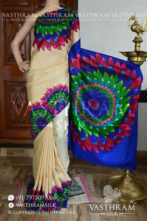 Pin By Jothi Shiva On Saree Designs Hand Painted Sarees Saree