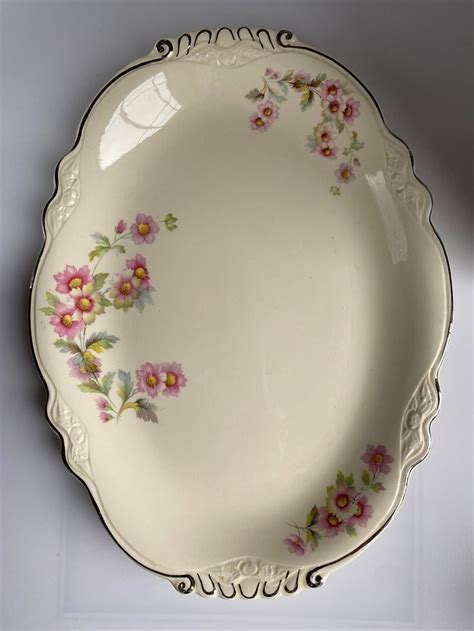 Vintage Homer Laughlin Virginia Rose Pattern Oval Plate Virginia Rose