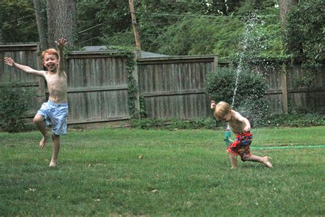 Morning Glories: sizzling summer = sprinklers!!