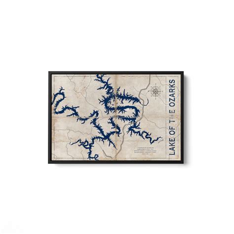 Beige Lake Of The Ozarks Blueprint Sign Thirtysixdegree