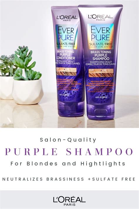 L Oreal Paris Everpure Sulfate Free Brass Toning Purple Shampoo For Blonde Bleached Silver Or