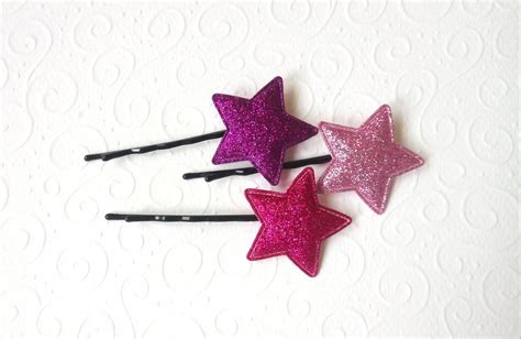 Pins De Pelo Estrella Pink Star Accesorio Para El Cabello Etsy