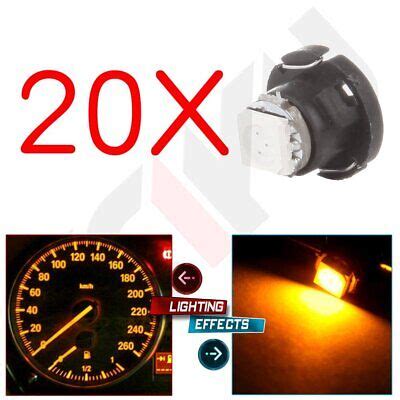 20x T5 T4 7 Neo Wedge LED Yellow Dash A C Climate Control Light Lamp