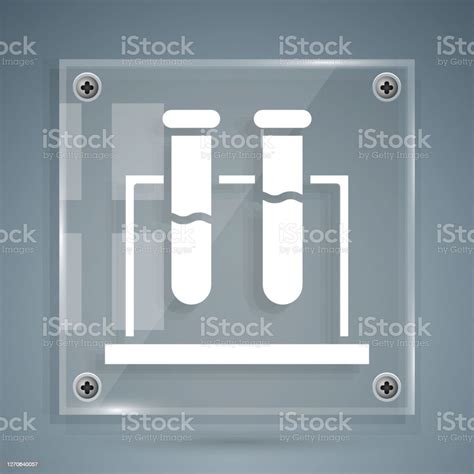 Vetores De Tubo De Ensaio Branco E Ícone De Teste De Laboratório Químico De Frasco Isolado Em