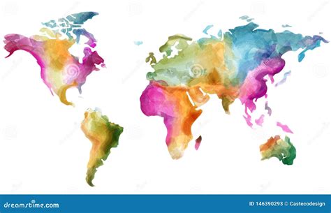 Colorful World Map Countries High Detail Political Map With Country Names Vector Illustration