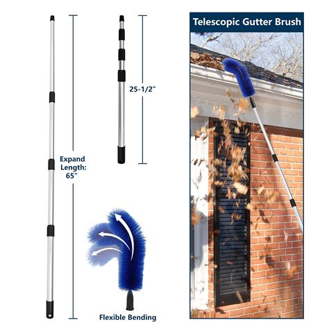 Pearwow Gutter Cleaning Brush Extendable Guard Cleaner Tool With