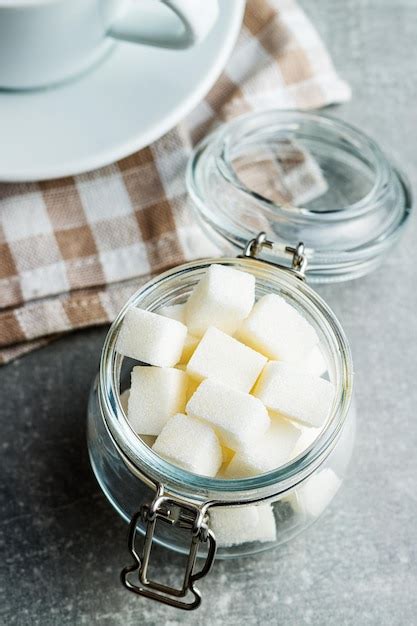 Premium Photo Sweet White Sugar Cubes