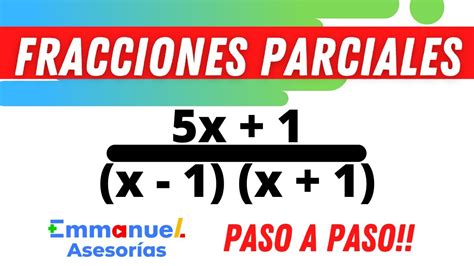 M Todo De Fracciones Parciales Caso I Aprende Lgebra Paso A Paso Y