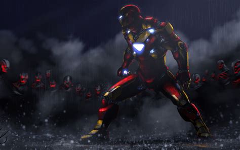 Descargar Fondos De Pantalla K Iron Man La Lluvia La Oscuridad Los