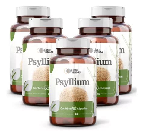 Psyllium 60 Cáps 800mg Kit 5 Potes MercadoLivre