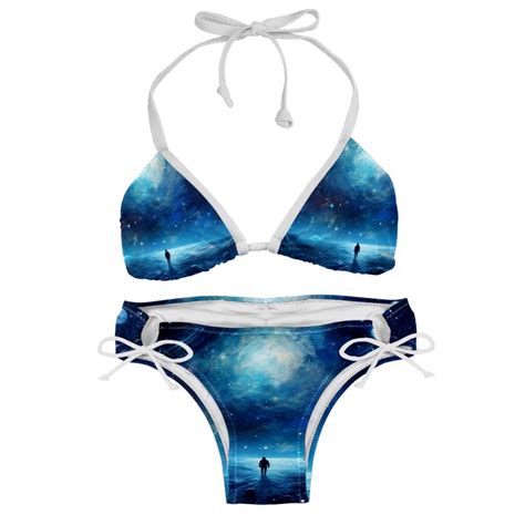 Galactic Space Women S Detachable Sponge Adjustable Strap Bikini Set