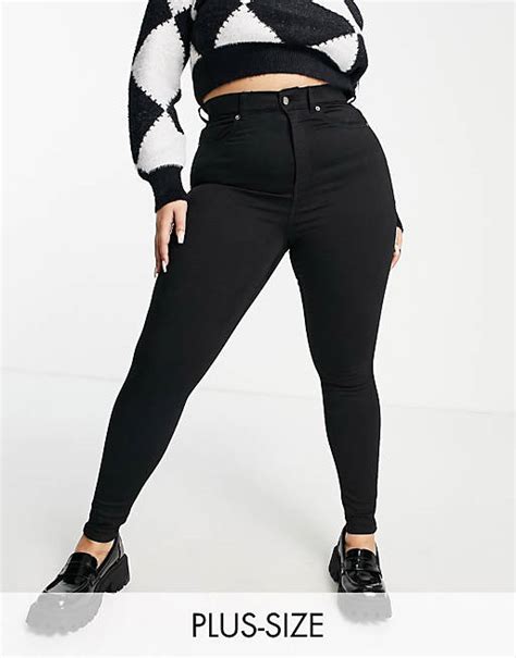 Dr Denim Plus Moxy Skinny Jeans In Black Asos