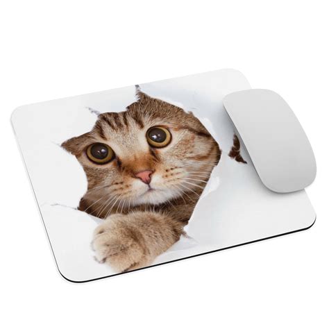 Mousepad Gatinho Rasgando Papel Em Branco 19x23cm Shopee Brasil