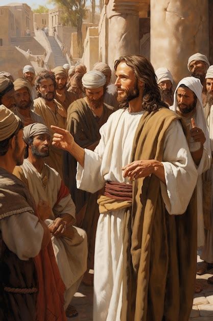 Premium Photo Jesus Christ Talking To People Oil Painting