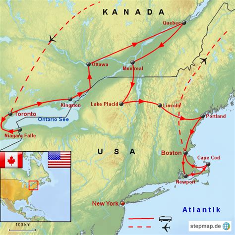 Stepmap Indian Summer Landkarte F R Nordamerika