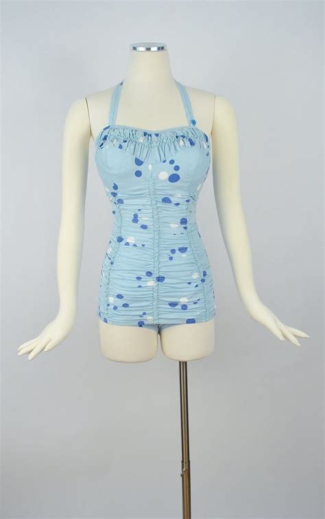 Vintage 50s Polka Dot Swimsuit 1950s Playsuit Bathing Suit Etsy