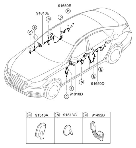 91615 B1160 Genuine Hyundai WIRING ASSY FR DR PASS