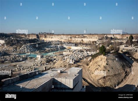 Tivoli Lazio Italy Travertine Quarry Along The Via Tiburtina The