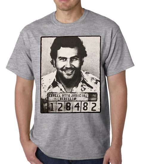 Pablo Escobar Smiling Mug Shot Mens T Shirt Bewild