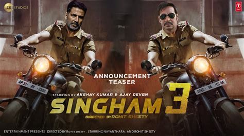 Singham 3 Announcement Teaser Akshay Kumar Ajay Devgn Rohit