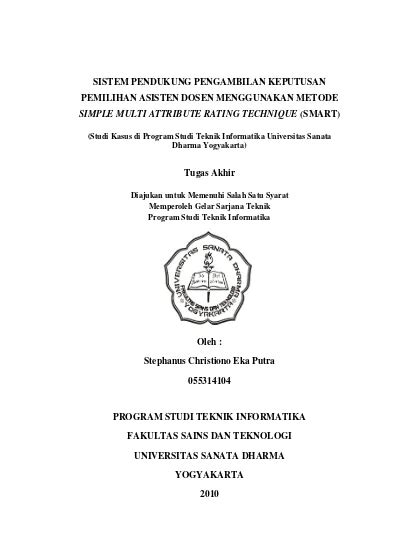 SISTEM PENDUKUNG PENGAMBILAN KEPUTUSAN PEMILIHAN ASISTEN DOSEN