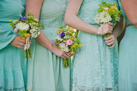 Aqua and Teal Bridesmaid Dresses for Spring Wedding