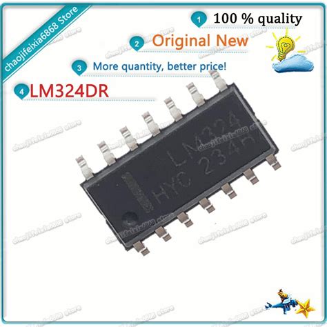 10PCS Lot LM324DR LM324D LM324 SOP 14 Four Way Operational Amplifier