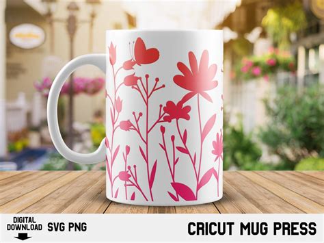 Cricut Mug Press Svg Design for Infusible Ink Sheet, Meadow Flowers Svg ...