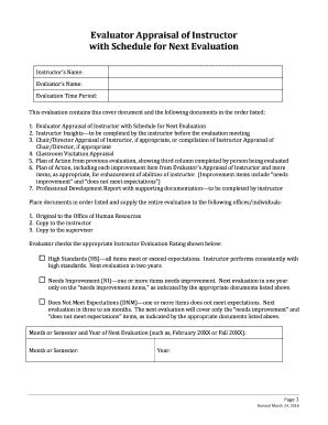 Fillable Online Kilgore Evaluator Appraisal Of Instructor Fax Email