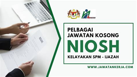 Pelbagai Jawatan Ditawarkan NIOSH Sesi Februari 2024 Kelayakan SPM