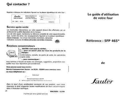 Notice four SAUTER SFP 465 Trouver une solution à un problème SAUTER