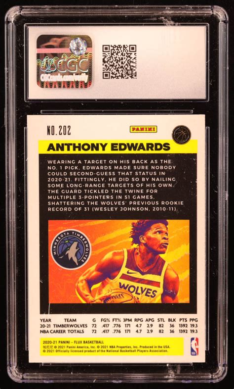 Anthony Edwards Panini Flux Rc Cgc Pristine Auction