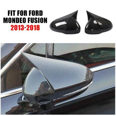 Carbon Fiber OX Horn Rearview Side Mirror Cover For Ford Mondeo Fusion