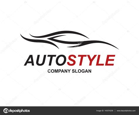 Automotive Car Logo Design With Abstract Sports Vehicle Silhouette