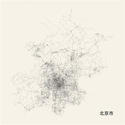 Premium Vector | City road map of beijing china