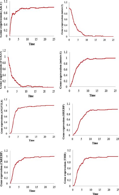 Gene Expressions Of All Entities Of The Petri Net Of Angptl Associated