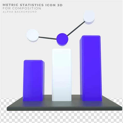 Premium PSD 3D Rendering Metric Statistics Icon