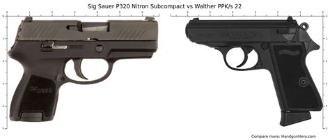 Sig Sauer P Nitron Subcompact Vs Walther Ppk S Size Comparison