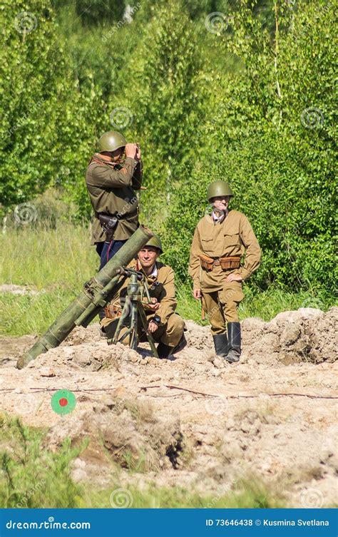 Roleplay Battle Reenactment On The Outskirts Of Moscow During World War 2 In The Kaluga Region