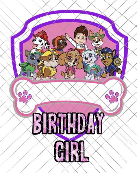 Paw Patrol Birthday Girl Svg Etsy