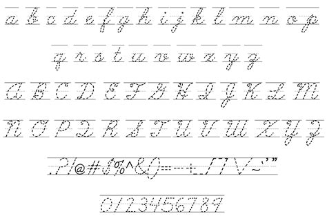 Abc Cursive Dotted Lined Font - Printable Form, Templates and Letter