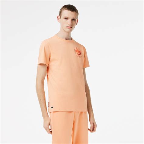 Tee Shirt Lacoste TH7804 Homme Rose Saumon Sports Raquettes